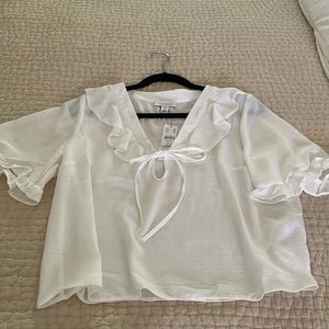 TOPSHOP white Blouse SZ 8.